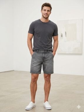 Old Navy Men's Gray Washed Denim Shorts